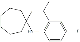 6-fluoro-4-methyl-1,2,3,4-tetrahydrospiro[quinoline-2,1'-cycloheptane],,结构式