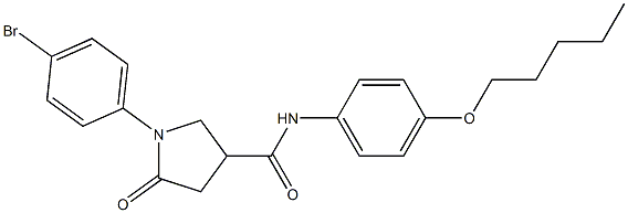 1-(4-bromophenyl)-5-oxo-N-[4-(pentyloxy)phenyl]-3-pyrrolidinecarboxamide 结构式