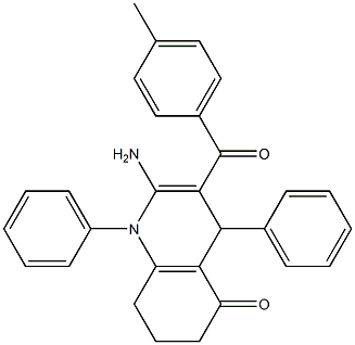 2-amino-3-(4-methylbenzoyl)-1,4-diphenyl-4,6,7,8-tetrahydro-5(1H)-quinolinone Structure