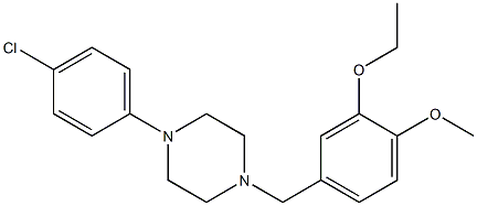 1-(4-chlorophenyl)-4-(3-ethoxy-4-methoxybenzyl)piperazine Structure