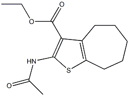 ethyl 2-(acetylamino)-5,6,7,8-tetrahydro-4H-cyclohepta[b]thiophene-3-carboxylate,,结构式