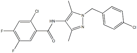 2-chloro-N-[1-(4-chlorobenzyl)-3,5-dimethyl-1H-pyrazol-4-yl]-4,5-difluorobenzamide 化学構造式