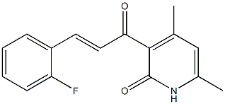 3-[3-(2-fluorophenyl)acryloyl]-4,6-dimethyl-2(1H)-pyridinone 结构式