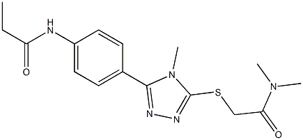 N-[4-(5-{[2-(dimethylamino)-2-oxoethyl]sulfanyl}-4-methyl-4H-1,2,4-triazol-3-yl)phenyl]propanamide 化学構造式