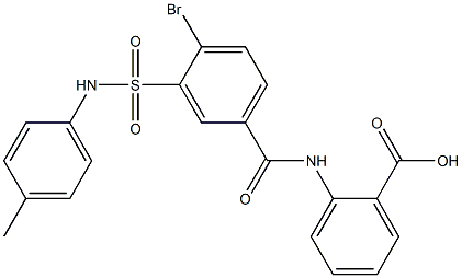 2-{[4-bromo-3-(4-toluidinosulfonyl)benzoyl]amino}benzoic acid Structure