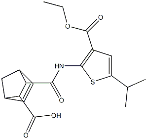 3-({[3-(ethoxycarbonyl)-5-isopropyl-2-thienyl]amino}carbonyl)bicyclo[2.2.1]hept-5-ene-2-carboxylic acid 结构式