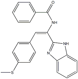 N-{1-(1H-benzimidazol-2-yl)-2-[4-(methylsulfanyl)phenyl]vinyl}benzamide Structure