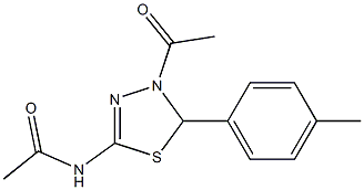 N-[4-acetyl-5-(4-methylphenyl)-4,5-dihydro-1,3,4-thiadiazol-2-yl]acetamide Structure