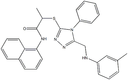 N-(1-naphthyl)-2-{[4-phenyl-5-(3-toluidinomethyl)-4H-1,2,4-triazol-3-yl]sulfanyl}propanamide Structure