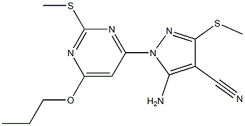 5-amino-3-(methylsulfanyl)-1-[2-(methylsulfanyl)-6-propoxy-4-pyrimidinyl]-1H-pyrazole-4-carbonitrile