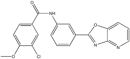 3-chloro-4-methoxy-N-(3-[1,3]oxazolo[4,5-b]pyridin-2-ylphenyl)benzamide Structure