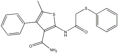 5-methyl-4-phenyl-2-{[(phenylsulfanyl)acetyl]amino}-3-thiophenecarboxamide|