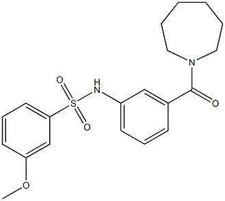 N-[3-(1-azepanylcarbonyl)phenyl]-3-methoxybenzenesulfonamide Structure