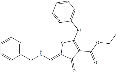 ethyl 2-anilino-5-[(benzylamino)methylene]-4-oxo-4,5-dihydrothiophene-3-carboxylate Structure