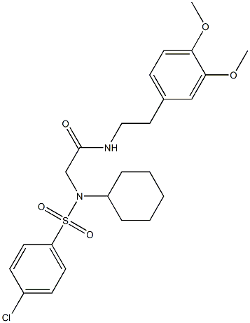 2-[[(4-chlorophenyl)sulfonyl](cyclohexyl)amino]-N-[2-(3,4-dimethoxyphenyl)ethyl]acetamide Structure