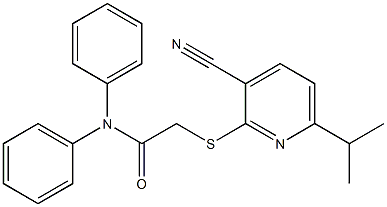 2-[(3-cyano-6-isopropylpyridin-2-yl)sulfanyl]-N,N-diphenylacetamide Structure