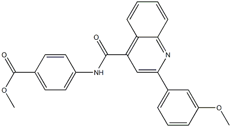 methyl 4-({[2-(3-methoxyphenyl)-4-quinolinyl]carbonyl}amino)benzoate,,结构式