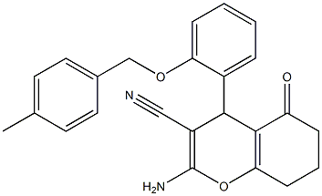 2-amino-4-{2-[(4-methylbenzyl)oxy]phenyl}-5-oxo-5,6,7,8-tetrahydro-4H-chromene-3-carbonitrile,,结构式