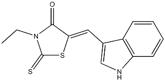 3-ethyl-5-(1H-indol-3-ylmethylene)-2-thioxo-1,3-thiazolidin-4-one,,结构式