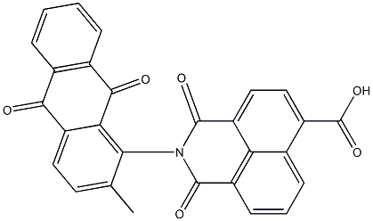 2-(2-methyl-9,10-dioxo-9,10-dihydro-1-anthracenyl)-1,3-dioxo-2,3-dihydro-1H-benzo[de]isoquinoline-6-carboxylic acid Struktur