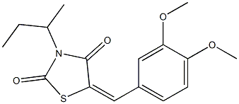 3-sec-butyl-5-(3,4-dimethoxybenzylidene)-1,3-thiazolidine-2,4-dione Struktur