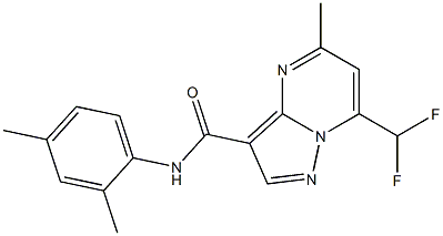 7-(difluoromethyl)-N-(2,4-dimethylphenyl)-5-methylpyrazolo[1,5-a]pyrimidine-3-carboxamide Struktur