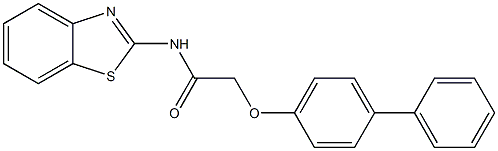 N-(1,3-benzothiazol-2-yl)-2-([1,1'-biphenyl]-4-yloxy)acetamide 化学構造式