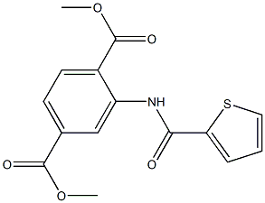 dimethyl 2-[(thien-2-ylcarbonyl)amino]benzene-1,4-dicarboxylate,,结构式