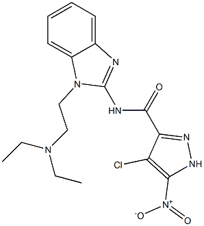 4-chloro-N-{1-[2-(diethylamino)ethyl]-1H-benzimidazol-2-yl}-5-nitro-1H-pyrazole-3-carboxamide Structure