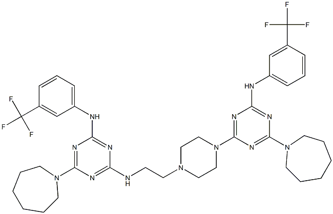 N-(4-(1-azepanyl)-6-{4-[2-({4-(1-azepanyl)-6-[3-(trifluoromethyl)anilino]-1,3,5-triazin-2-yl}amino)ethyl]-1-piperazinyl}-1,3,5-triazin-2-yl)-N-[3-(trifluoromethyl)phenyl]amine