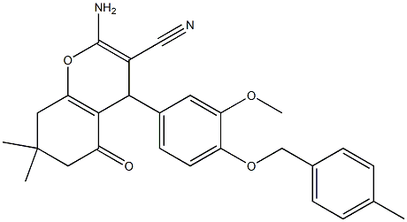 2-amino-4-{3-methoxy-4-[(4-methylbenzyl)oxy]phenyl}-7,7-dimethyl-5-oxo-5,6,7,8-tetrahydro-4H-chromene-3-carbonitrile|