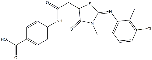 4-[({2-[(3-chloro-2-methylphenyl)imino]-3-methyl-4-oxo-1,3-thiazolidin-5-yl}acetyl)amino]benzoic acid