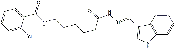2-chloro-N-{6-[2-(1H-indol-3-ylmethylene)hydrazino]-6-oxohexyl}benzamide