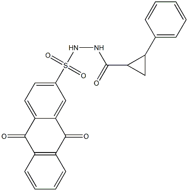 9,10-dioxo-N'-[(2-phenylcyclopropyl)carbonyl]-9,10-dihydro-2-anthracenesulfonohydrazide 结构式