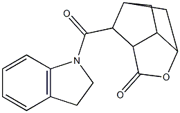 9-(2,3-dihydro-1H-indol-1-ylcarbonyl)-4-oxatricyclo[4.2.1.0~3,7~]nonan-5-one Struktur