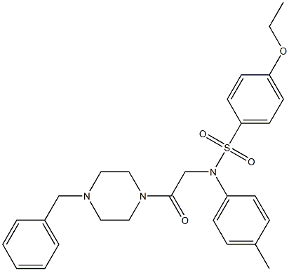 N-[2-(4-benzyl-1-piperazinyl)-2-oxoethyl]-4-ethoxy-N-(4-methylphenyl)benzenesulfonamide Structure