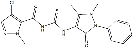 N-[(4-chloro-1-methyl-1H-pyrazol-5-yl)carbonyl]-N'-(1,5-dimethyl-3-oxo-2-phenyl-2,3-dihydro-1H-pyrazol-4-yl)thiourea Structure