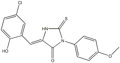 5-(5-chloro-2-hydroxybenzylidene)-3-(4-methoxyphenyl)-2-thioxo-4-imidazolidinone 结构式