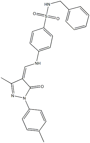 N-benzyl-4-({[3-methyl-1-(4-methylphenyl)-5-oxo-1,5-dihydro-4H-pyrazol-4-ylidene]methyl}amino)benzenesulfonamide Structure