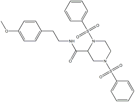  N-[2-(4-methoxyphenyl)ethyl]-1,4-bis(phenylsulfonyl)-2-piperazinecarboxamide