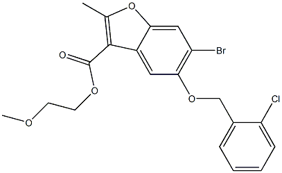 2-methoxyethyl 6-bromo-5-[(2-chlorobenzyl)oxy]-2-methyl-1-benzofuran-3-carboxylate