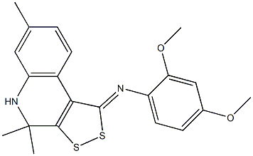 N-(2,4-dimethoxyphenyl)-N-(4,4,7-trimethyl-4,5-dihydro-1H-[1,2]dithiolo[3,4-c]quinolin-1-ylidene)amine Struktur