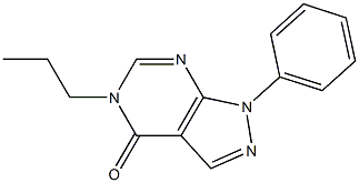 1-phenyl-5-propyl-1,5-dihydro-4H-pyrazolo[3,4-d]pyrimidin-4-one Struktur