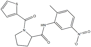 N-{5-nitro-2-methylphenyl}-1-(thien-2-ylcarbonyl)pyrrolidine-2-carboxamide 化学構造式