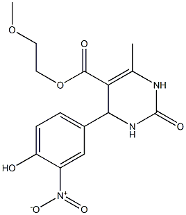 2-methoxyethyl 4-{4-hydroxy-3-nitrophenyl}-6-methyl-2-oxo-1,2,3,4-tetrahydro-5-pyrimidinecarboxylate Structure
