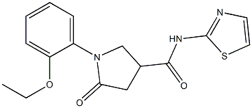 1-(2-ethoxyphenyl)-5-oxo-N-(1,3-thiazol-2-yl)-3-pyrrolidinecarboxamide Struktur