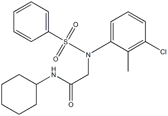 2-[3-chloro-2-methyl(phenylsulfonyl)anilino]-N-cyclohexylacetamide