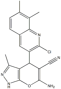 6-amino-4-(2-chloro-7,8-dimethyl-3-quinolinyl)-3-methyl-1,4-dihydropyrano[2,3-c]pyrazole-5-carbonitrile
