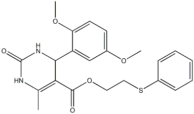 2-(phenylsulfanyl)ethyl 4-(2,5-dimethoxyphenyl)-6-methyl-2-oxo-1,2,3,4-tetrahydro-5-pyrimidinecarboxylate,,结构式