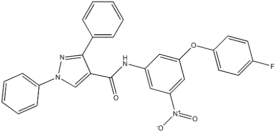 N-{3-(4-fluorophenoxy)-5-nitrophenyl}-1,3-diphenyl-1H-pyrazole-4-carboxamide Structure